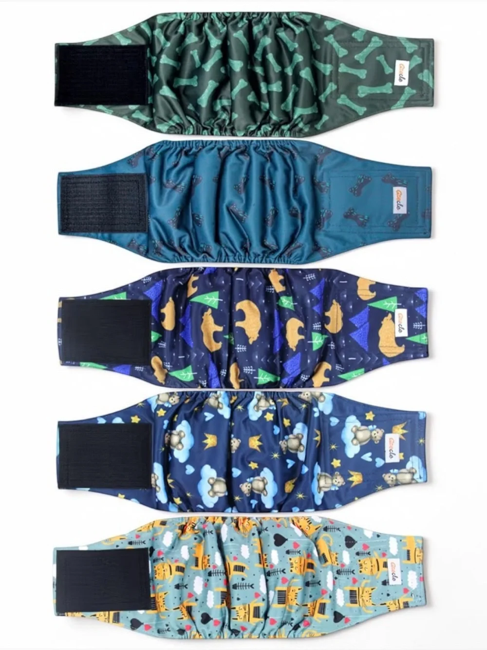 5 Pack Male Dog Diapers Belly Bands Medium Washable Reusable NWT